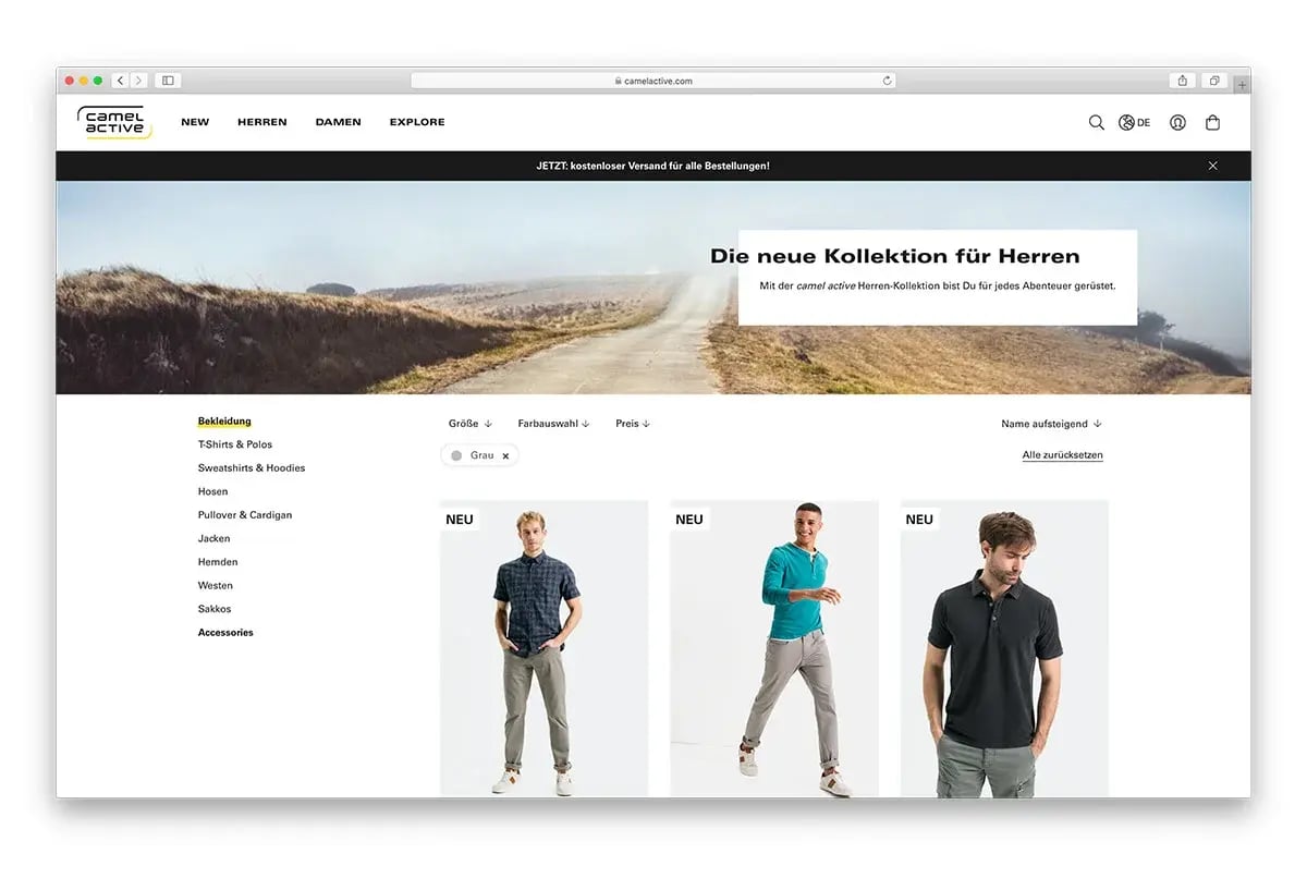 Screenshot aus der Kategorie Männer Outdoor-Bekleidung der Marke Camel Active